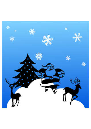christmas silhouetteのイラスト素材