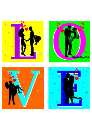 silhouette in loveのイラスト素材