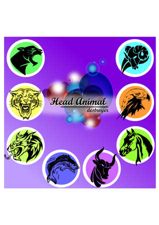silhouette animal destroyer logoのイラスト素材