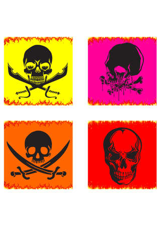 silhouette scary skullのイラスト素材