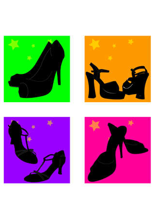 woman shoes silhouette のイラスト素材