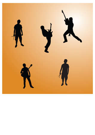 silhouette man of a musicのイラスト素材