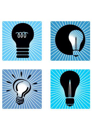 silhouette of light bulbのイラスト素材