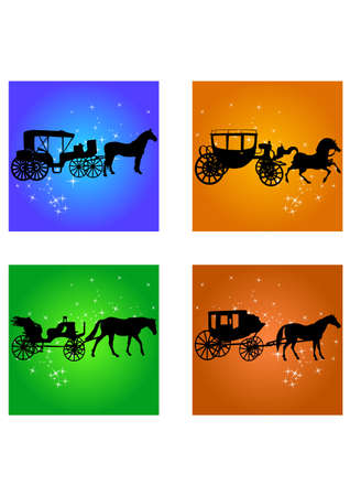 silhouette of a Horse Carriageのイラスト素材