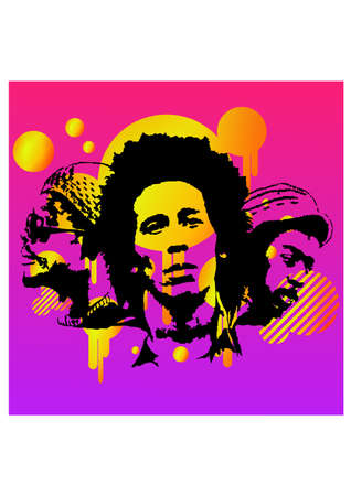 silhouette of singer reggaeのイラスト素材