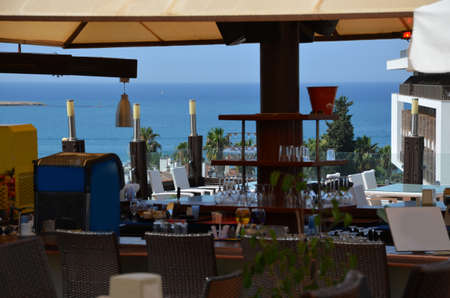 Fresh caipirinha in summer on a terrace with bokehのeditorial素材