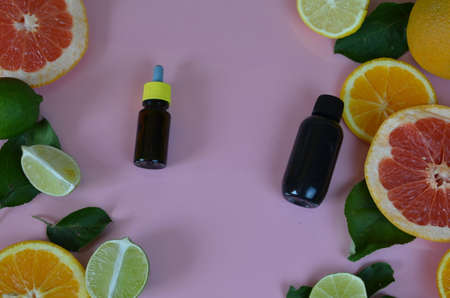 Citrus fruit vitamin c serum oil beauty care, anti aging natural cosmetic. essence, aromatherapy....
