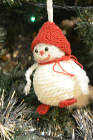 Decorated Christmas tree on blurred, sparkling and fairy backgroundの写真素材