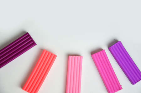 A set of colors of Modeling clay. Modeling and design for children on white backgroundの写真素材