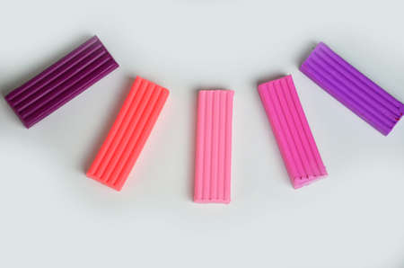 A set of colors of Modeling clay. Modeling and design for children on white backgroundの写真素材