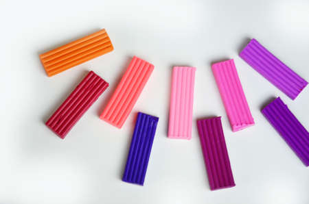 A set of colors of Modeling clay. Modeling and design for children. on white backgroundの写真素材