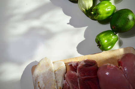 Healthy eating food low carb keto ketogenic diet meal plan protein fat. Fresh meat, fish, mushrooms, nuts. Calorie notepad. diet, detox, keto diet. healthy food. proper nutrition, healthy lifestyleの写真素材