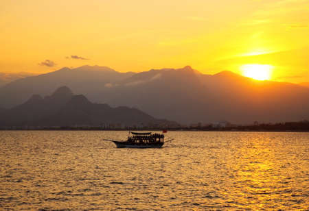 Colourful turkish sunset, Antalya, Turkeyの写真素材