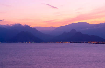 Colourful turkish sunset, Antalya, Turkeyの写真素材