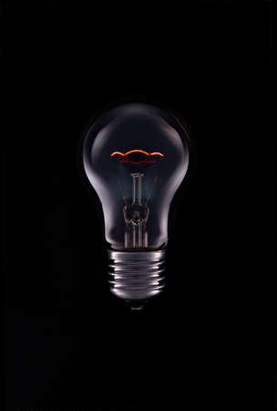 Bulb lamp with lighting glower on black background
