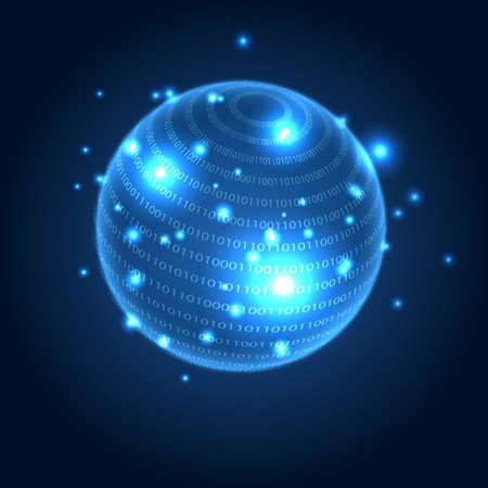 Digital globe illustration with space for your business messageのイラスト素材