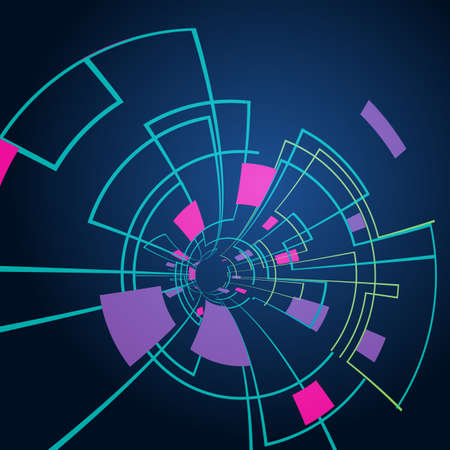 Virtual technology objects with space for your business messageのイラスト素材