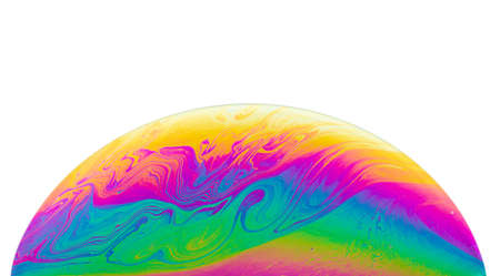 Vibrant color spectrum on the soap bubble surface