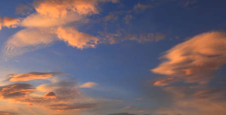 clouds of different form  at sunset