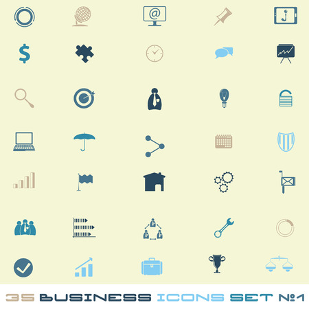 vector set of business iconsのイラスト素材