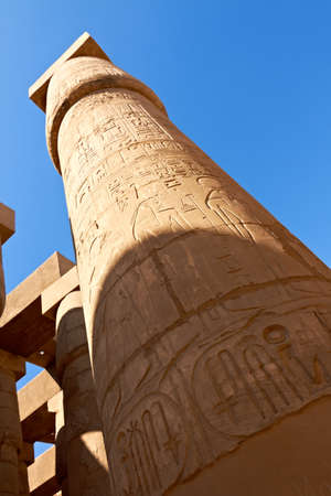 Great hypostyle hall in ancient temple of Amun at Karnak, Egypt