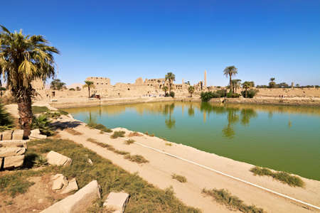 The lake served for ritual purposes and for the purification of the priestsの写真素材