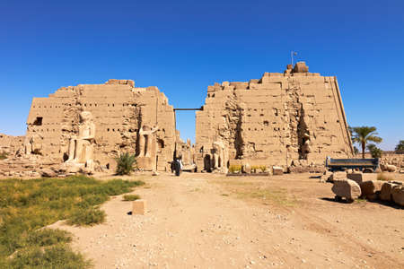 Ruins of the Karnak temple in Luxor, Egyptのeditorial素材