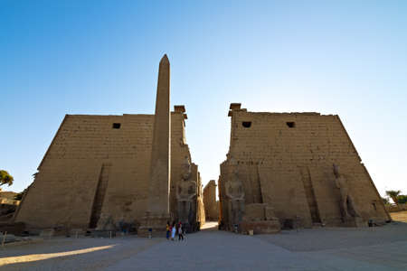 The entrance of Luxor Temple at dawn