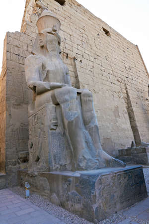 The entrance of Luxor Temple at dawnの写真素材