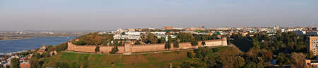 Panoramic view of Nizhny Novgorod Kremlin in summerの写真素材