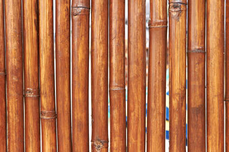 Closeup natural bamboo fence as horizontal backgroundの写真素材