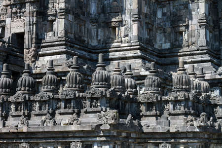 Bas-reliefs in Prambanan temple near Yogyakarta on Java island, Indonesiaのeditorial素材