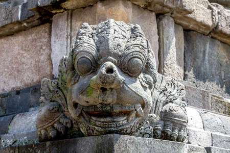 Bas-relief in Prambanan temple near Yogyakarta on Java island, Indonesiaのeditorial素材