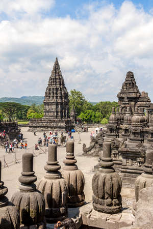 Prambanan temple near Yogyakarta on Java island, Indonesiaのeditorial素材