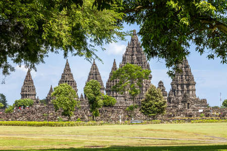 Prambanan temple near Yogyakarta on Java island, Indonesiaのeditorial素材
