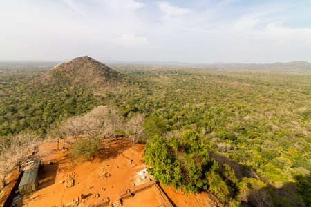 View on surrounding landscapes from Sigiriya Lionのeditorial素材