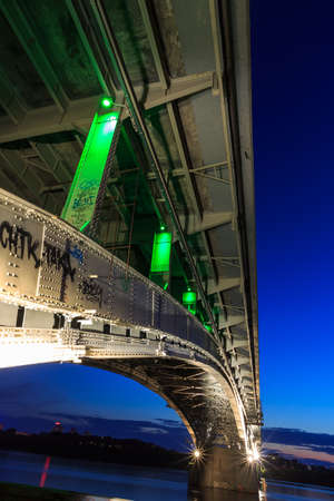 Bridge at a quiet night in Nizhny Novgorodの写真素材