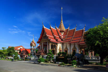 Wat Chalong is the most important temple of Phuketの写真素材