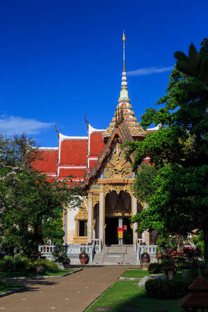 Wat Chalong is the most important temple of Phuketの写真素材