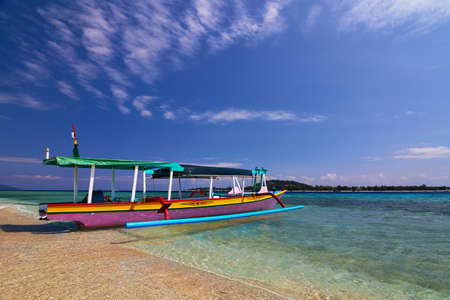 Local Traditional boat  Gili Meno, Lombok, Indonesiaの写真素材