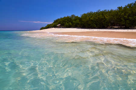 tropical sea and sky with clouds, Gili Meno, Lombok, Indonesiaの写真素材
