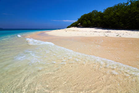 tropical sea and sky with clouds, Gili Meno, Lombok, Indonesiaの写真素材