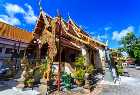Wat Klang Wiang small beautiful temple in Chiang Rai, Thailandの写真素材