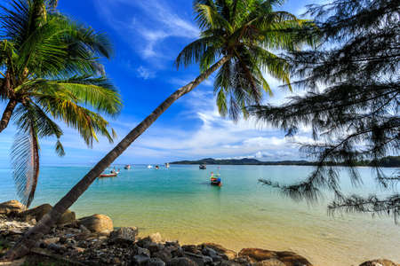 Local Traditional boats, Bangtao beach, Phuket, Thailandの写真素材
