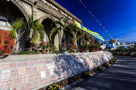 King Cathedral (Stone Church) in the evening. Nha Trang, Vietnamの写真素材