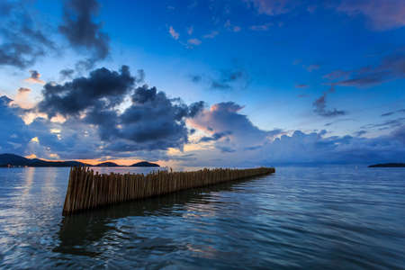 Magic colorful sunrise at Saphan Hin Phuket Thailandの写真素材