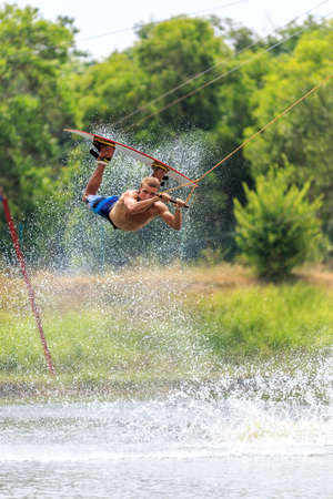 Man Wakeboarding. Jumping. Phuket, Thailand