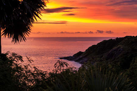 Dramatic Sunset in Phuket, Thailand, Promthepの写真素材