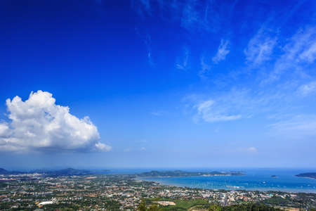 View from Big Buddha, Taken from high point, Phuket, Thailandの写真素材