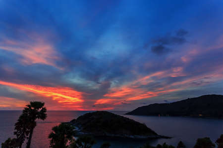 Dramatic Sunset in Phuket, Thailand, Promthepの写真素材